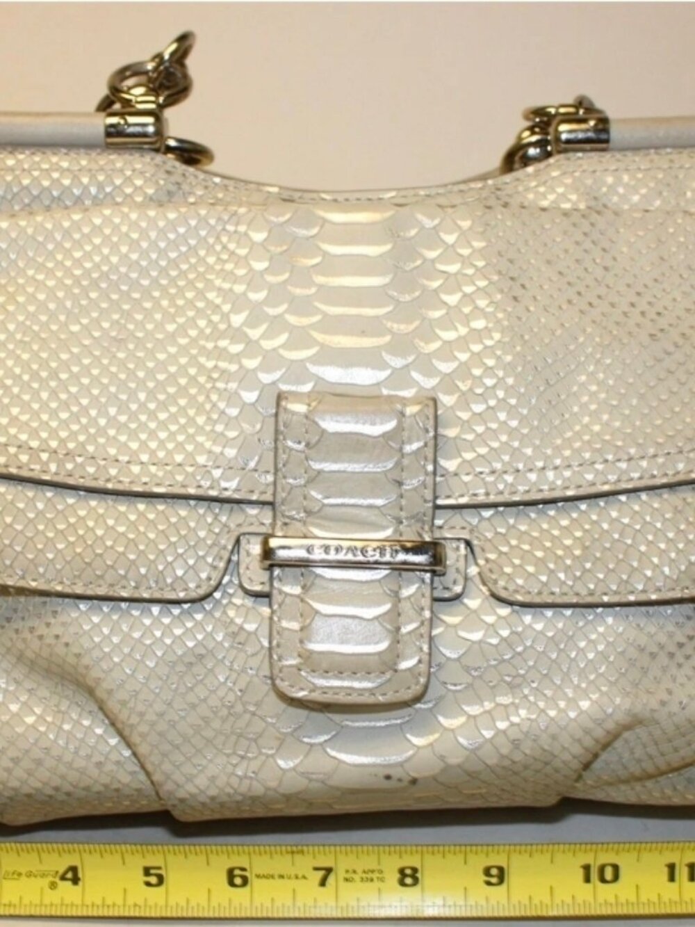 Coach RARE Madison Pinnacle Embossed Python Eva Shoulder Bag - Picture 7 of 16
